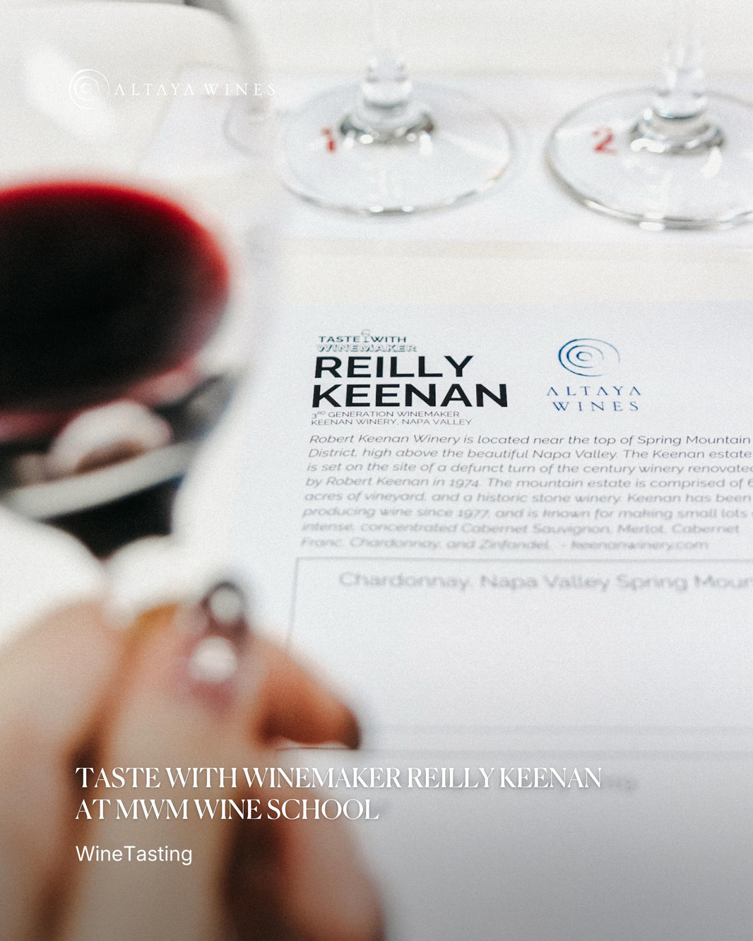 Taste with Winemaker Reilly Keenan at MWM Wine School