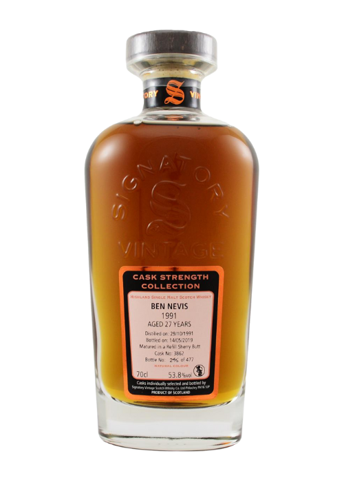 Ben Nevis 27yrs old Signatory Vintage Cask Strength Collection Whisky 1991 (Cask # 2381) (Gift Box)